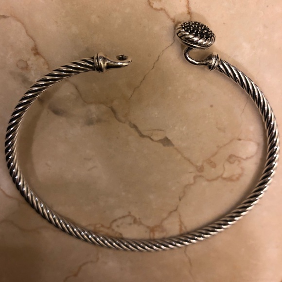 David Yurman chatelaine bracelet w black diamonds - Picture 2 of 3